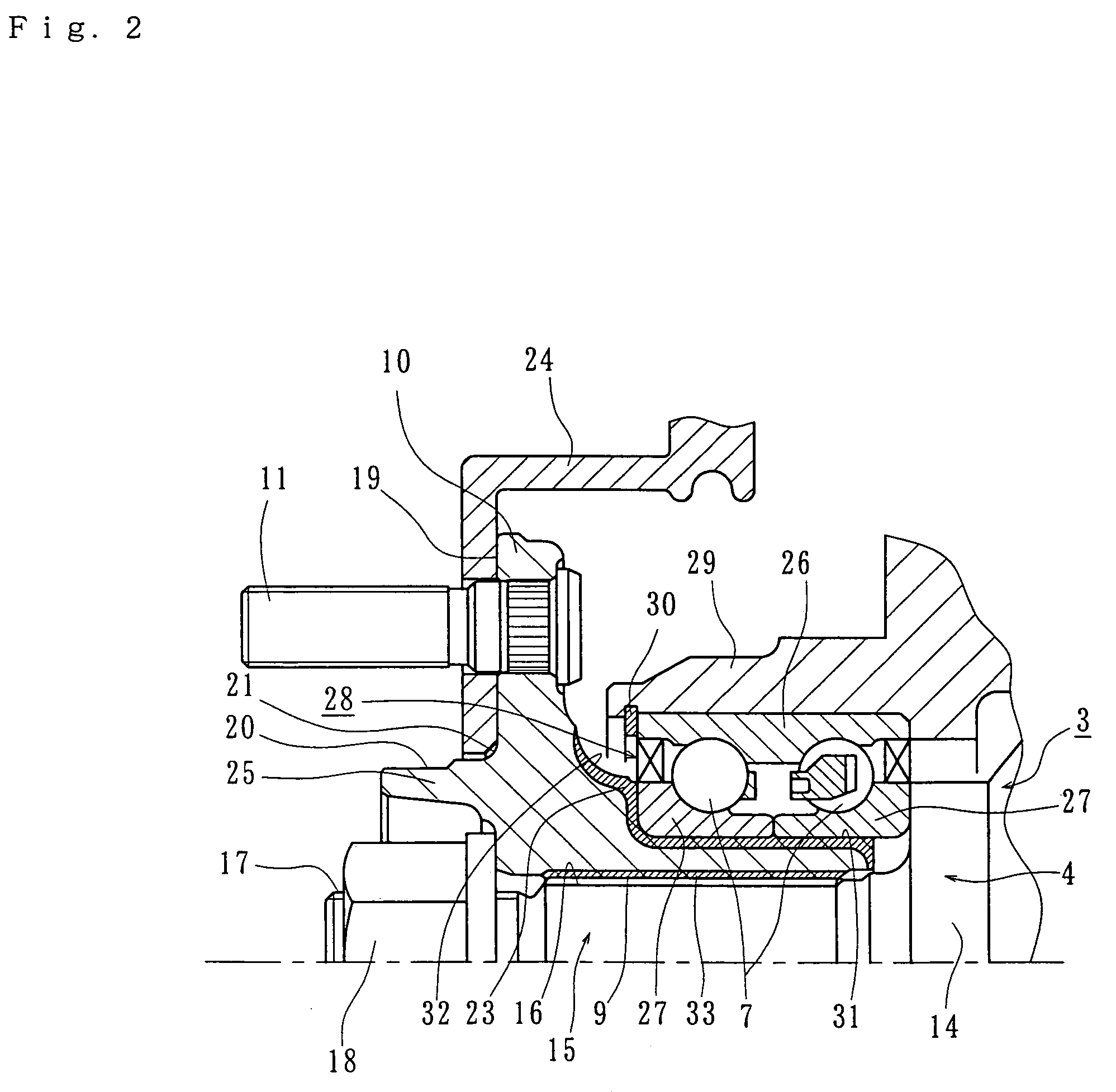 Bearing apparatus for a wheel of vehicle