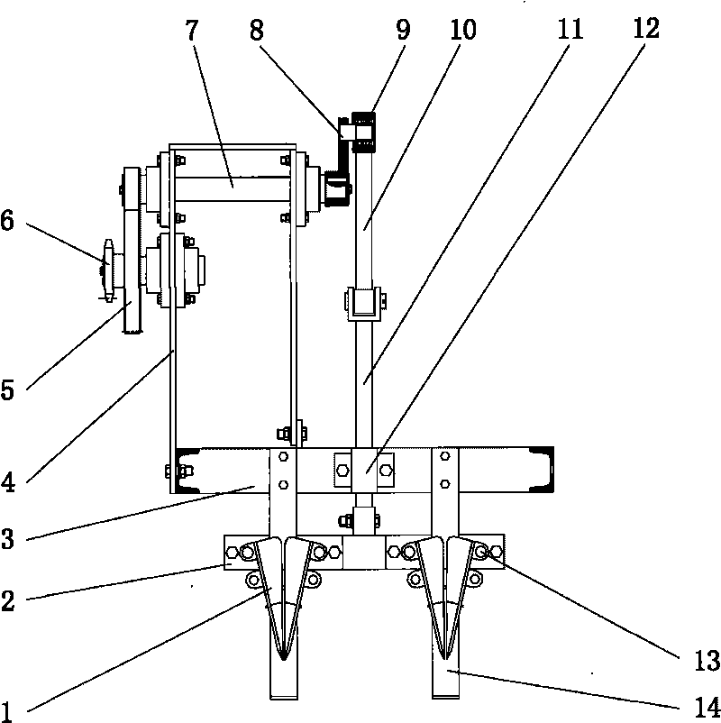 In-line planting device of transplanter