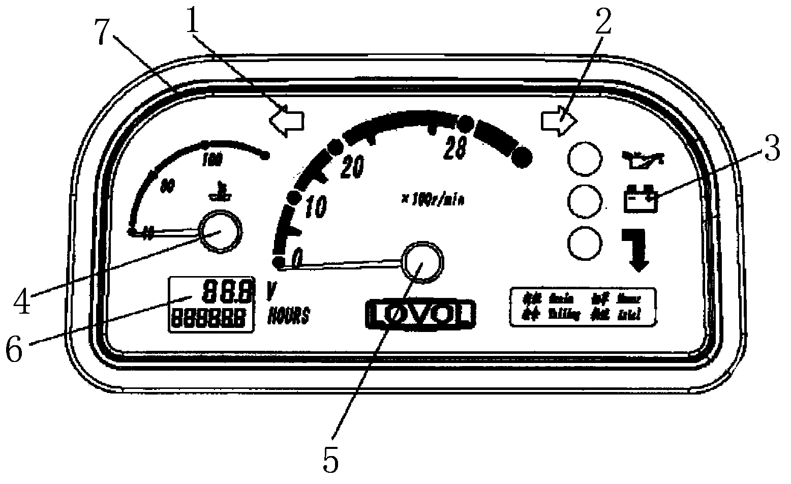 Step motor type tractor combination instrument