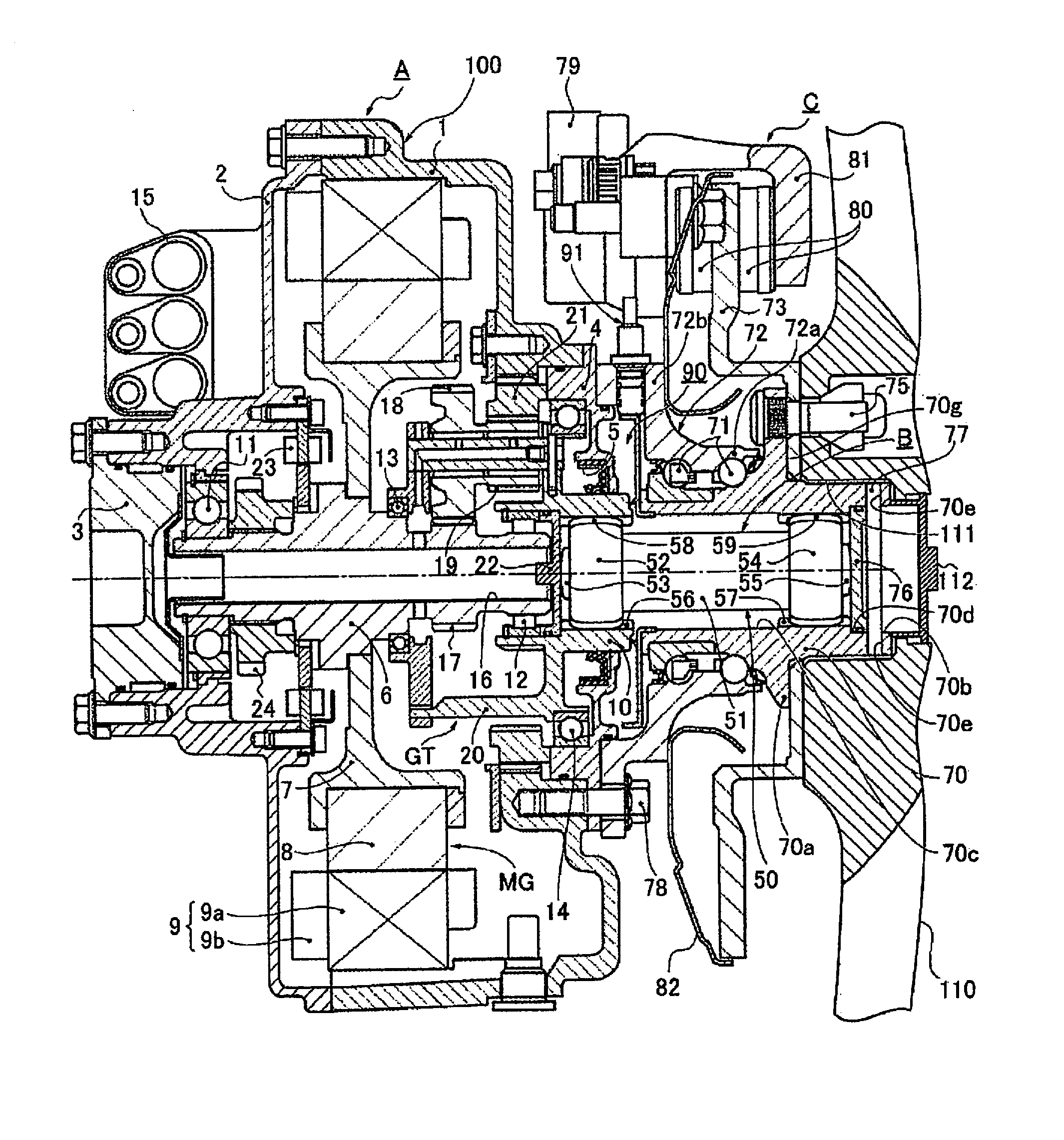 In-wheel motor unit for a vehicle