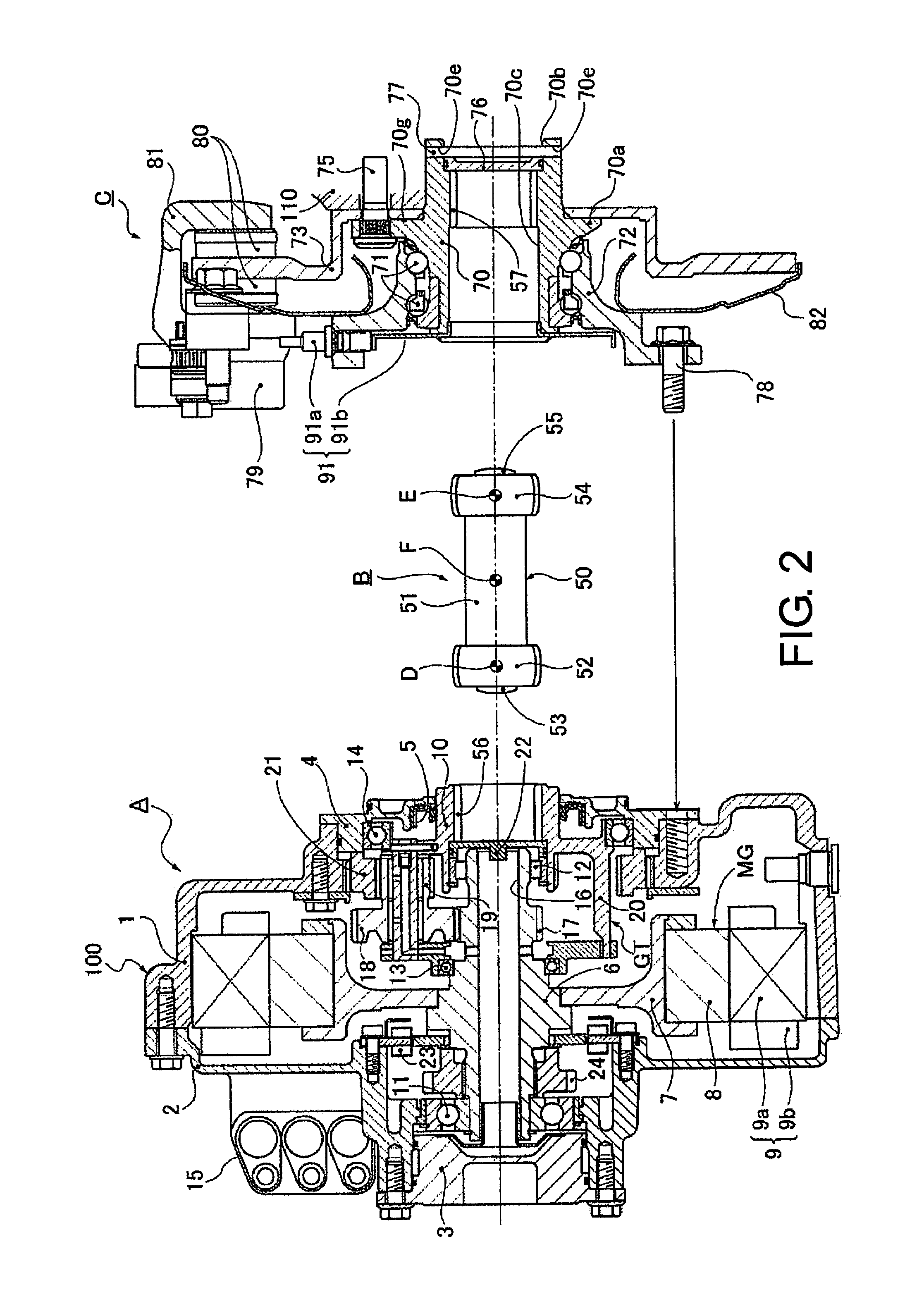 In-wheel motor unit for a vehicle