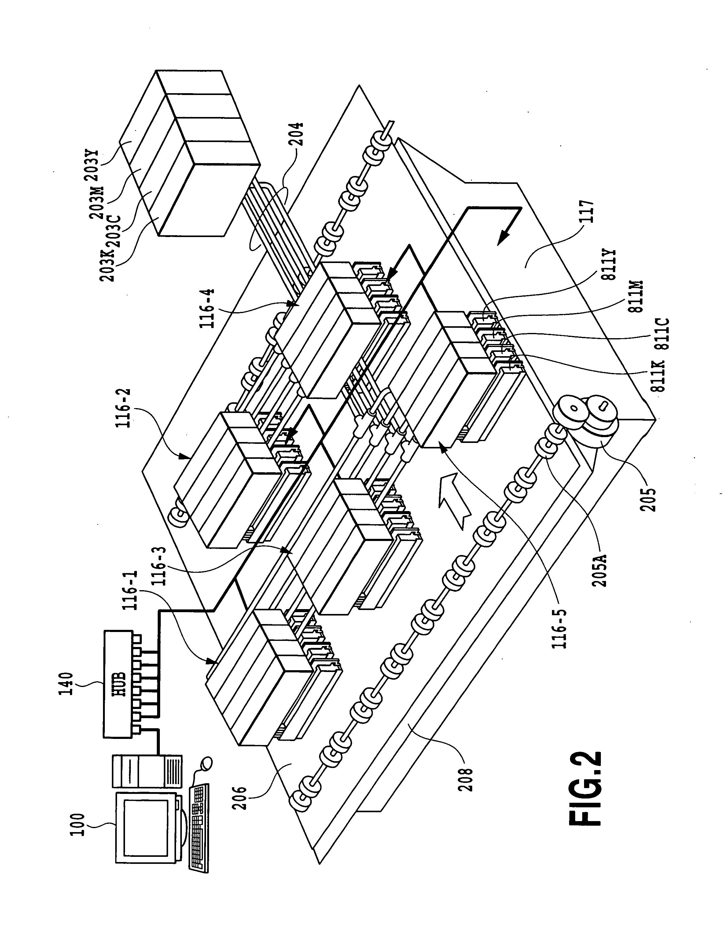 Image Forming Device, Printer Complex System and Medium Conveying Device for the Device, Information Processing Unit for Supplying Image Data to the Image Forming Device, and Image Forming System and Image Forming Method Provided with These