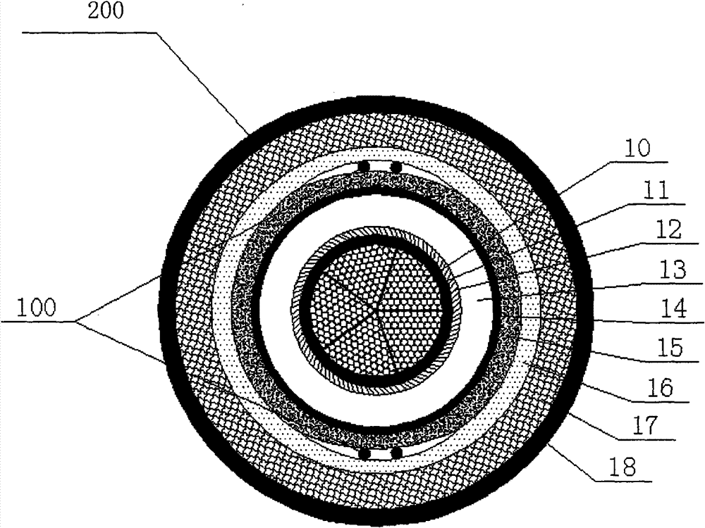 Monophase electric optical fiber embedded power cable