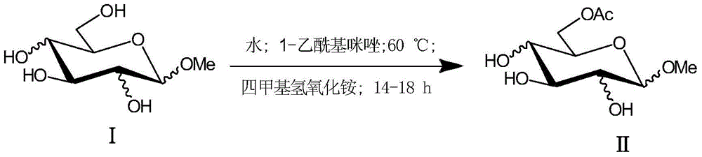 A kind of synthetic method of regioselective acetylated methyl-d-pyranoside