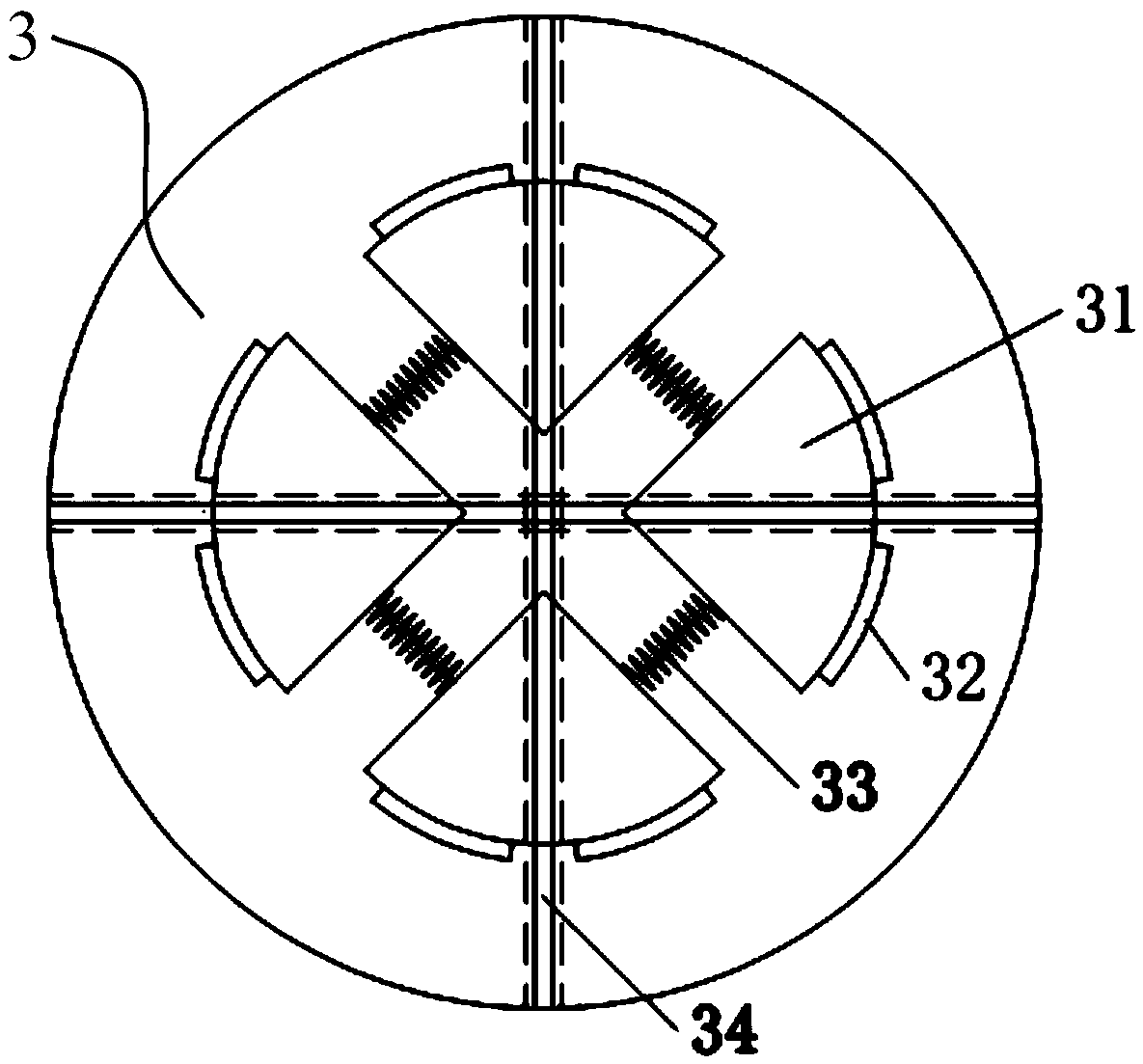 Self-resetting buoy with radial slider system