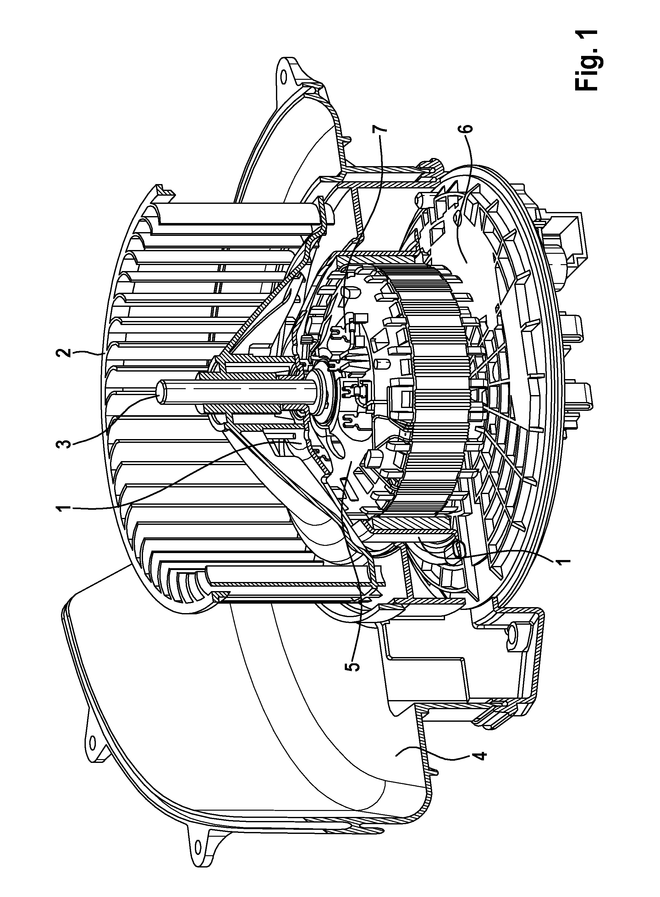 Electronically commutated DC motor with shielding