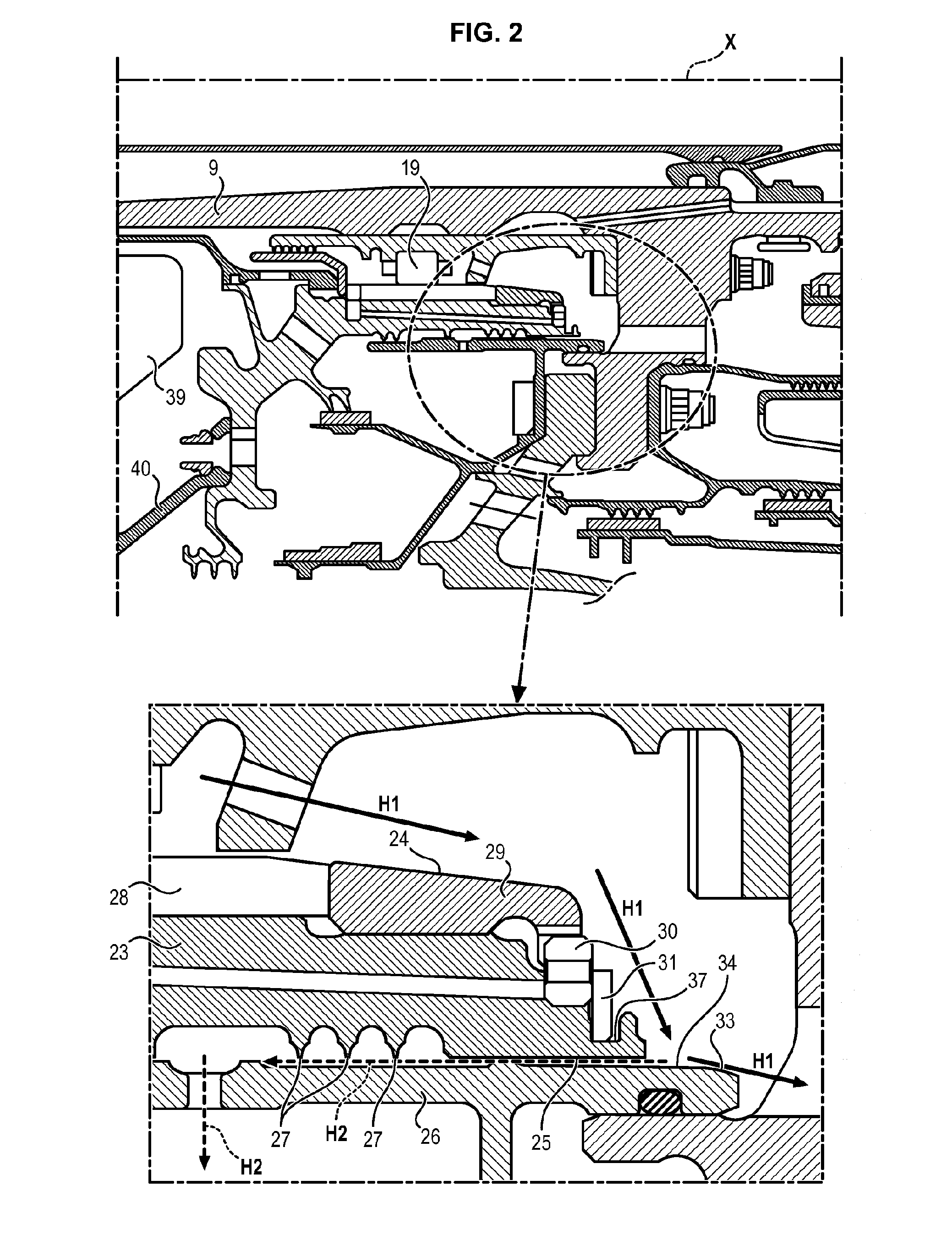 Trunnion for high-pressure turbine, and turbojet engine including such a trunnion