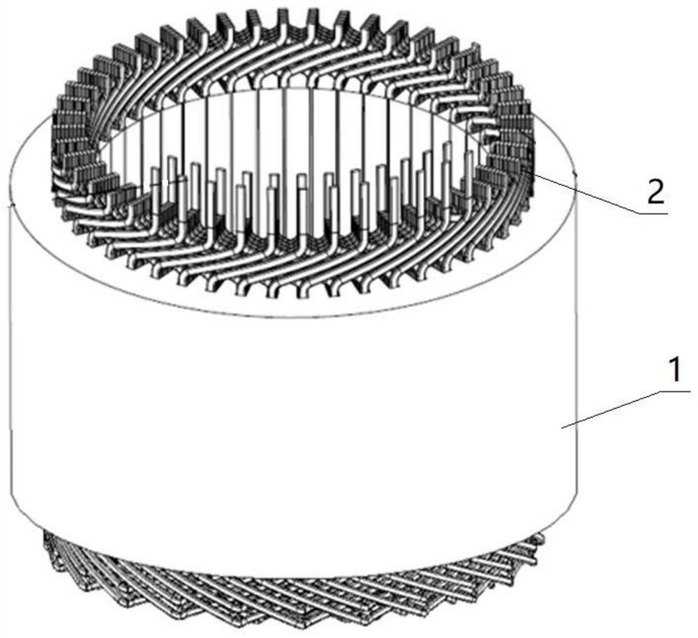 Flat wire motor stator and flat wire motor