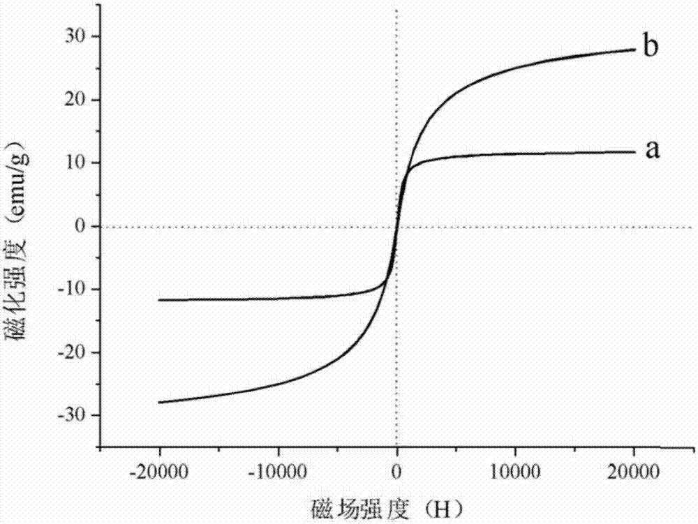 Method for preparing reduced graphene oxide/nano ferrosoferric oxide composite magnetic adsorbent