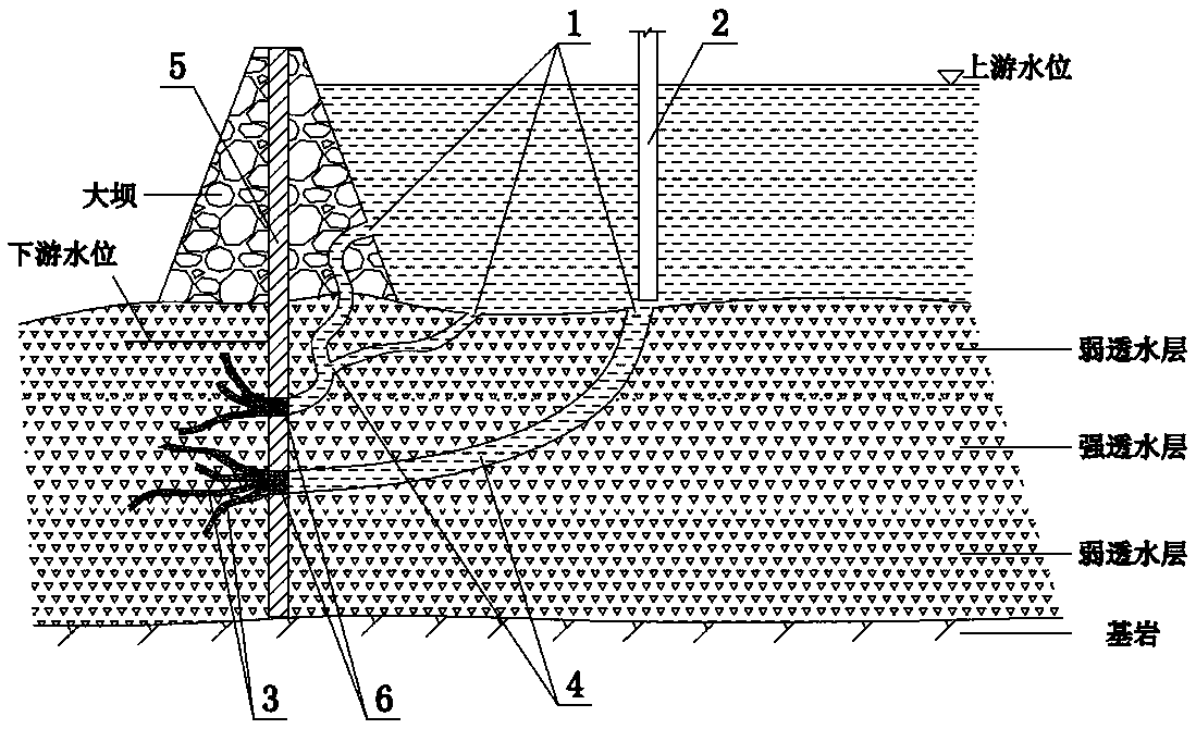 Targeted plugging construction method suitable for defects in underwater anti-seepage system