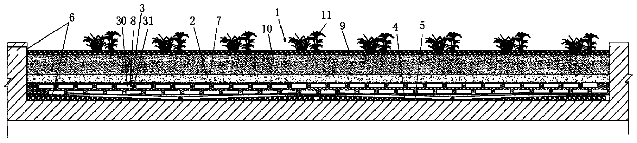 Efficient composite phosphorus removal type farmland tail water treatment system and preparation method thereof