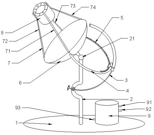 Pneumatic heliostat device