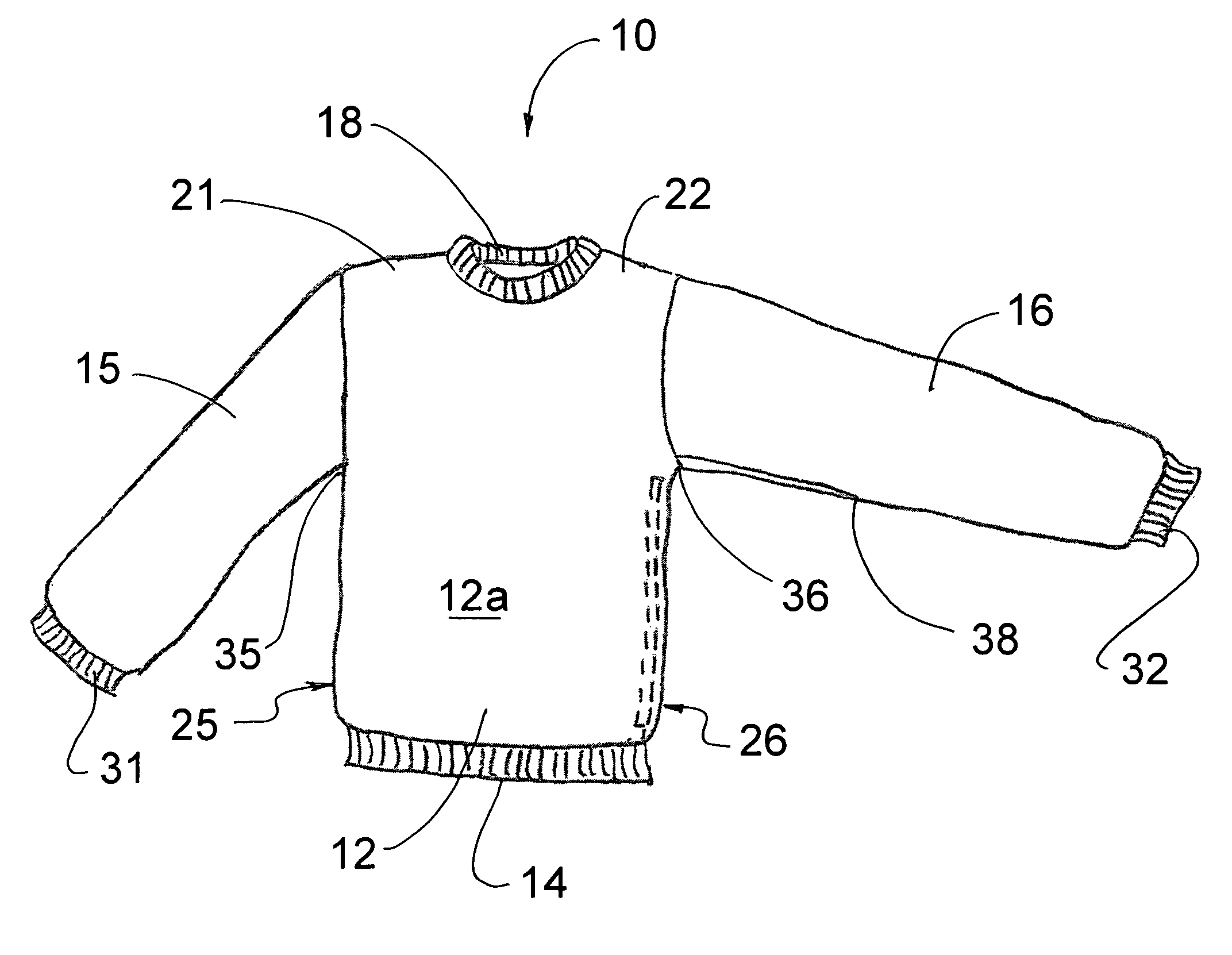 Upper garment for patient