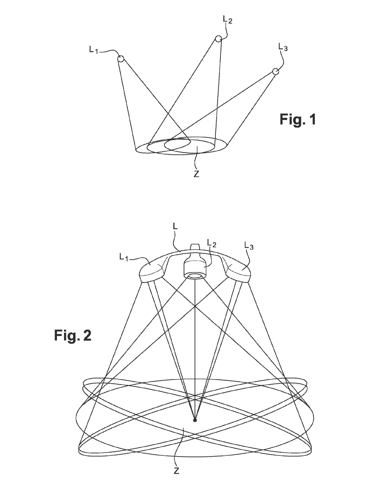 Configuration of the intensity of the light sources composing a lighting system