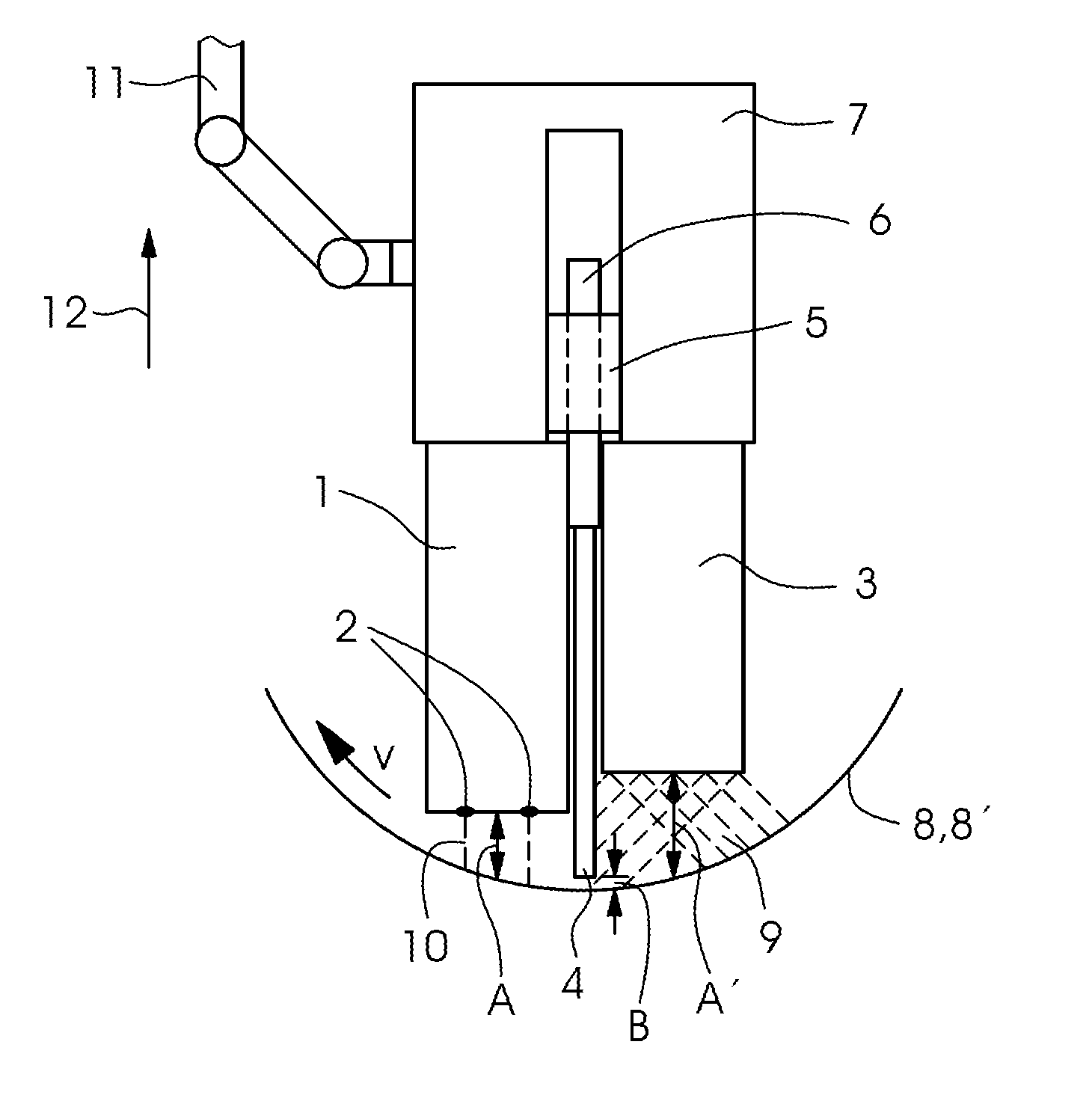 Apparatus for the printing and radiation treatment of a curved surface of an object