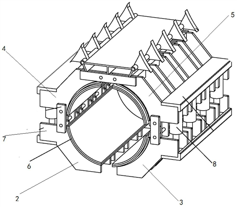 Detachable device for assisting dismounting of large offshore jacket