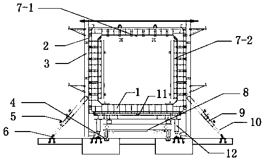 A prefabricated hydraulic box culvert formwork and a construction method for the prefabricated box culvert