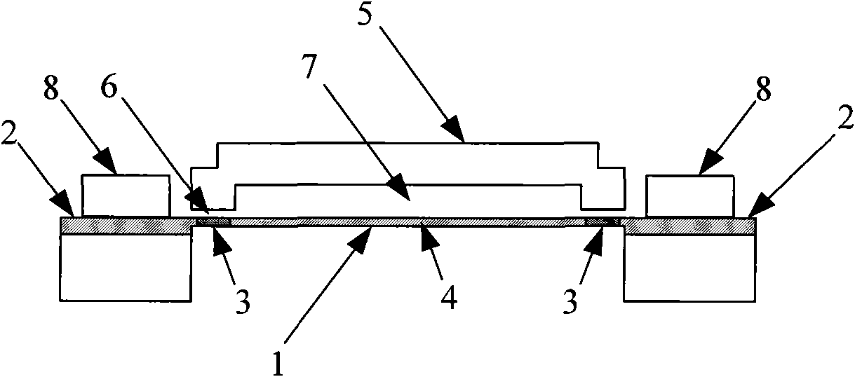 Structure and method of using step electrodes to realize nanometer beam drive and pressure resistance detection