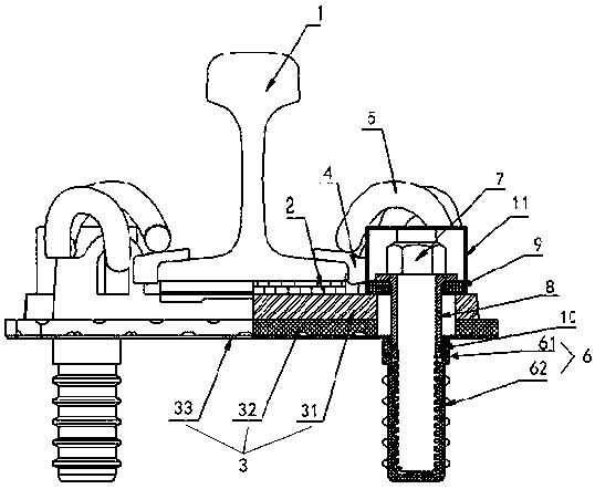 Rail fastening system and insulation method thereof