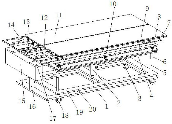 An adjustable vibration damping device for a medical bed