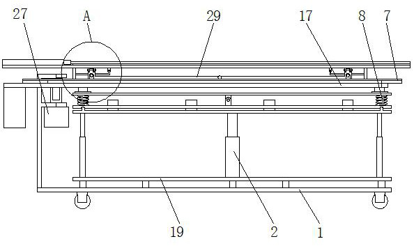 An adjustable vibration damping device for a medical bed