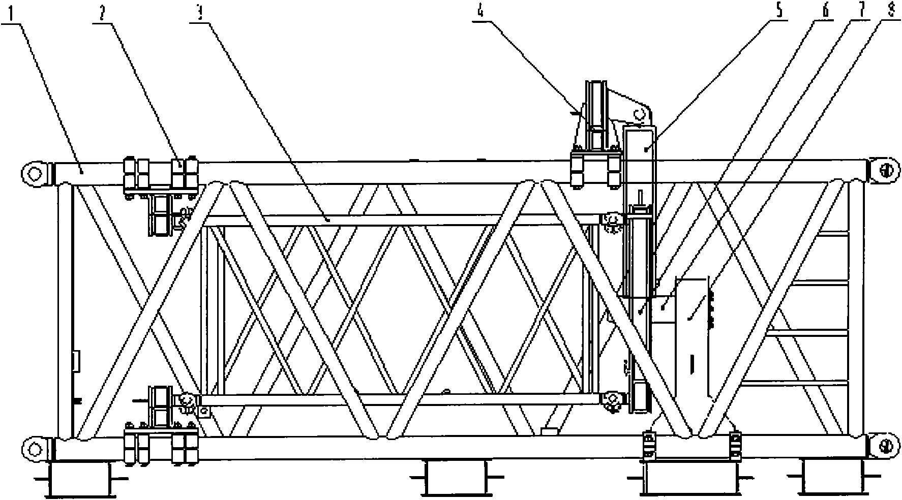 Cantilever crane torsion test device