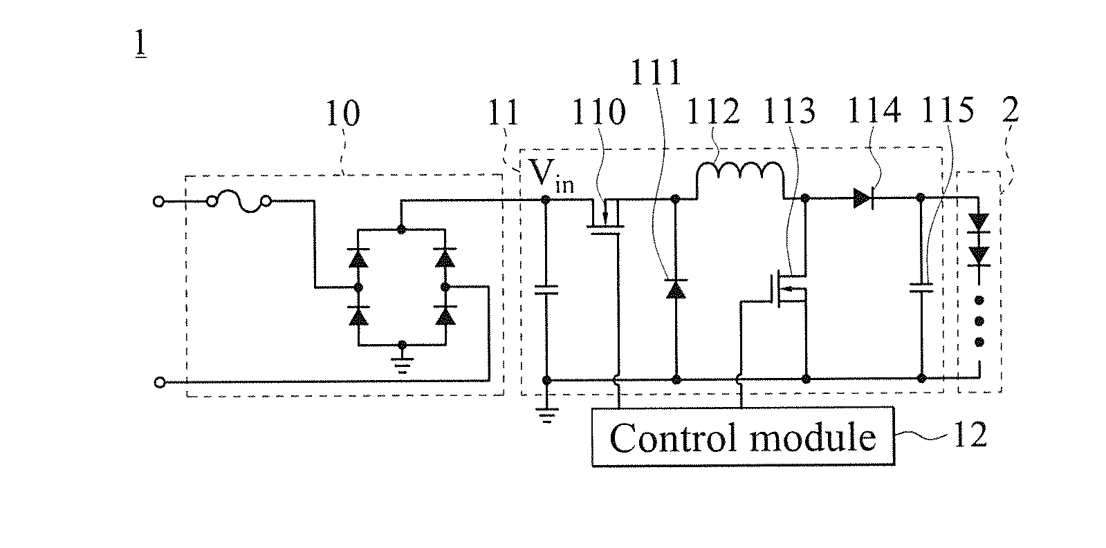 Power circuit with low total harmonic distortion