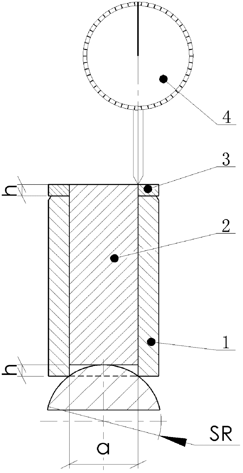 Device for measuring radius of spherical crown and measuring method thereof
