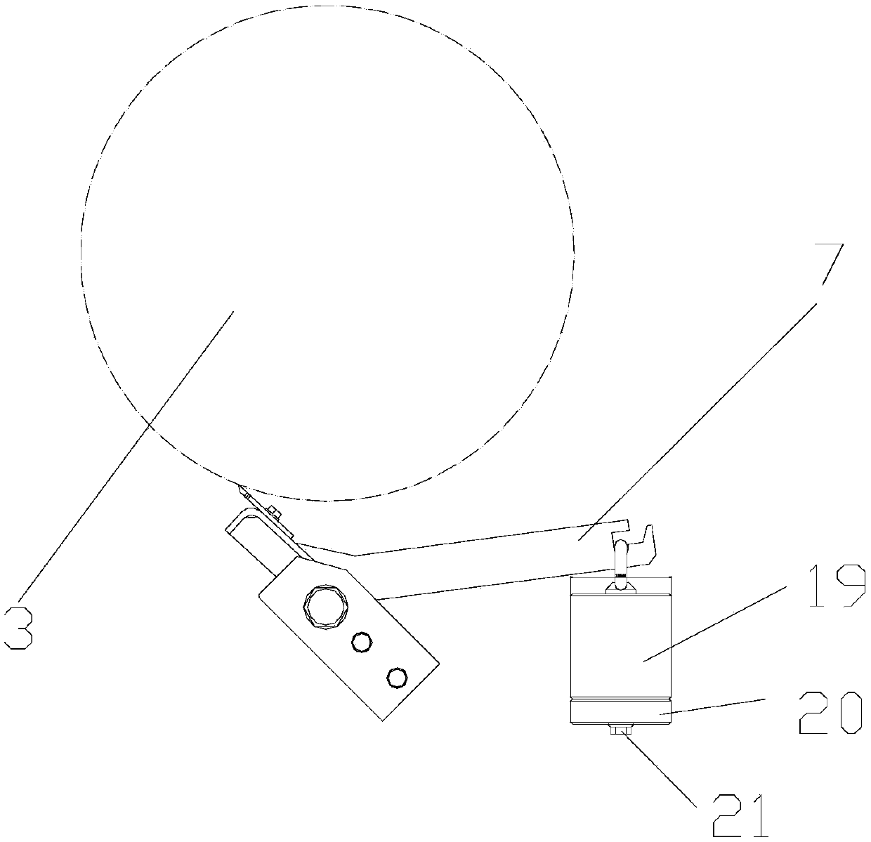 A scraper pressing device for a stem pressing machine