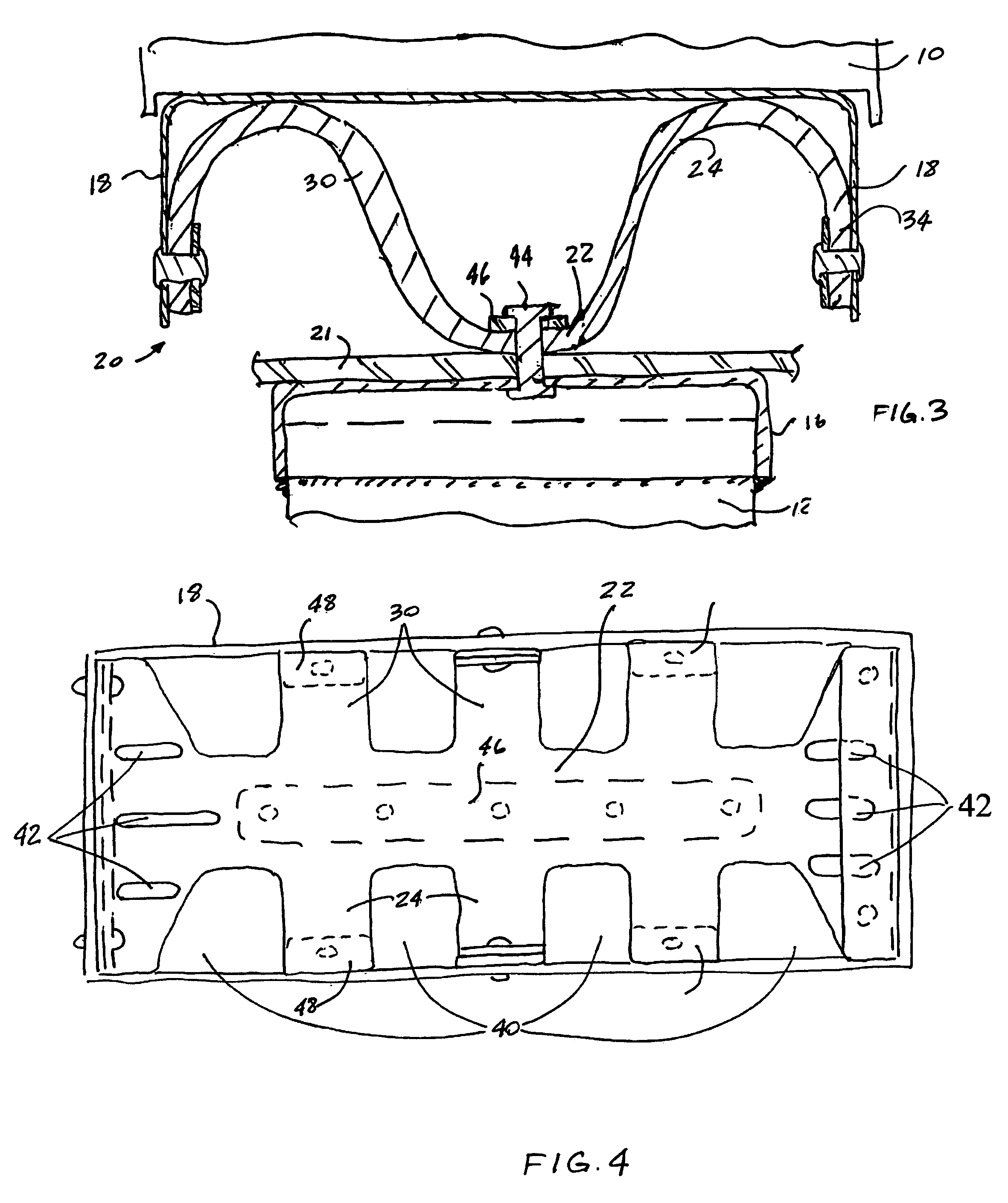 Shock and vibration absorbing device and method