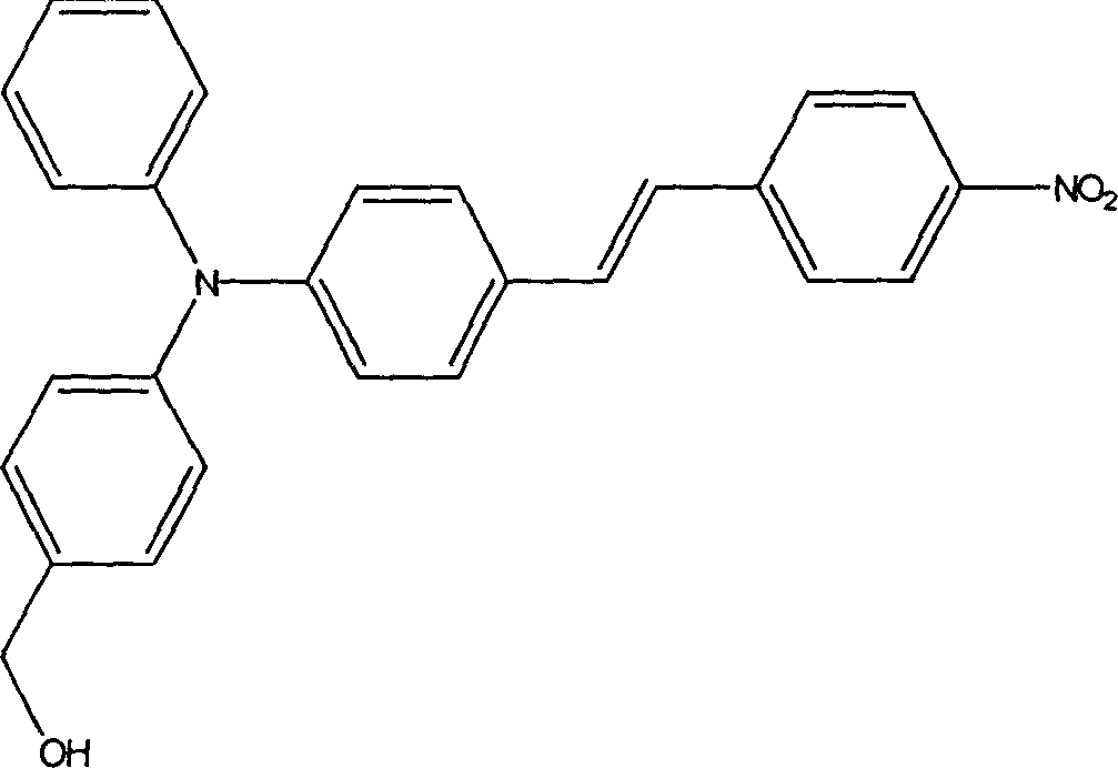 Second-order non-linear optical chromophore containing trianilino group and its synthesis process