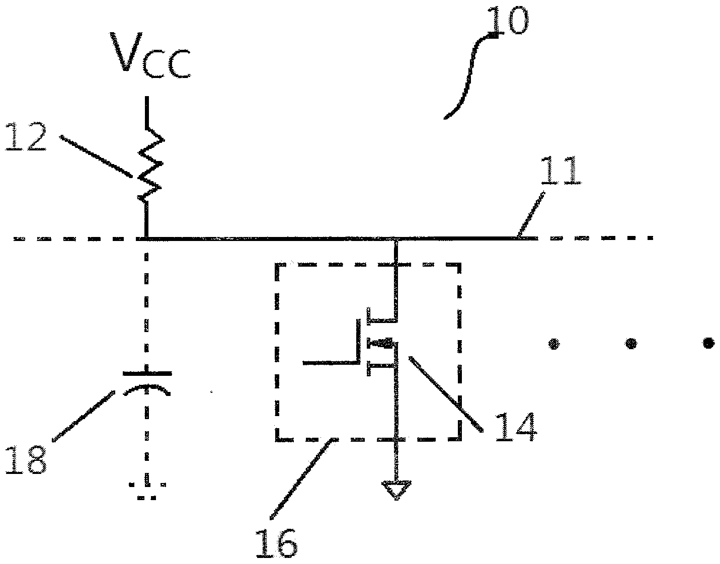 Active upward-pulling circuit of drain electrode open circuit signal