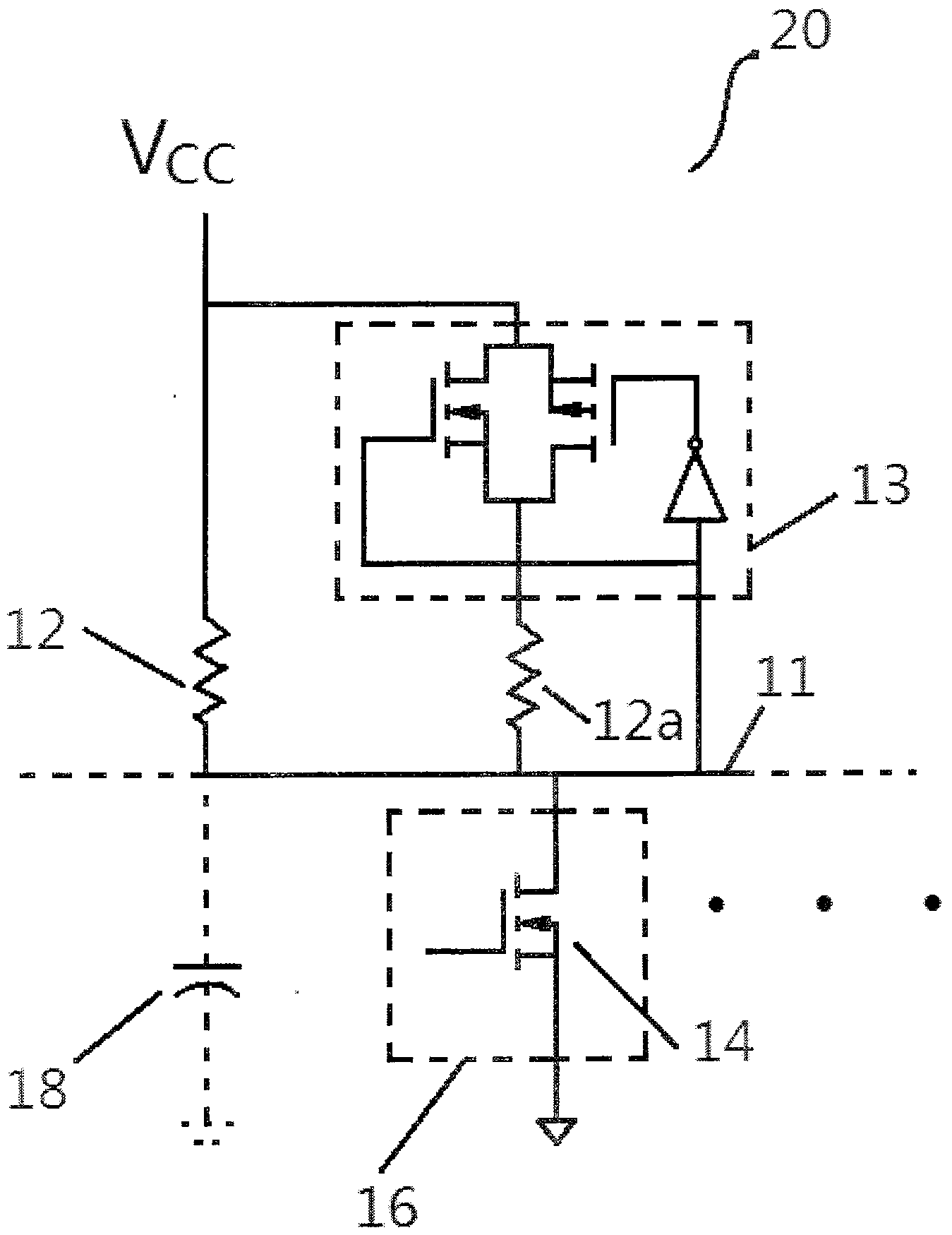 Active upward-pulling circuit of drain electrode open circuit signal