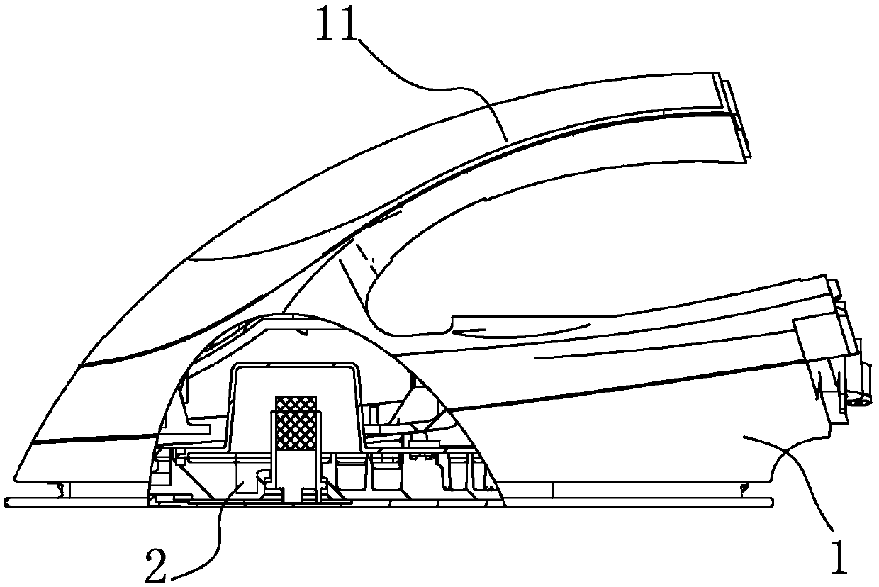 Electric iron with steam collection chamber