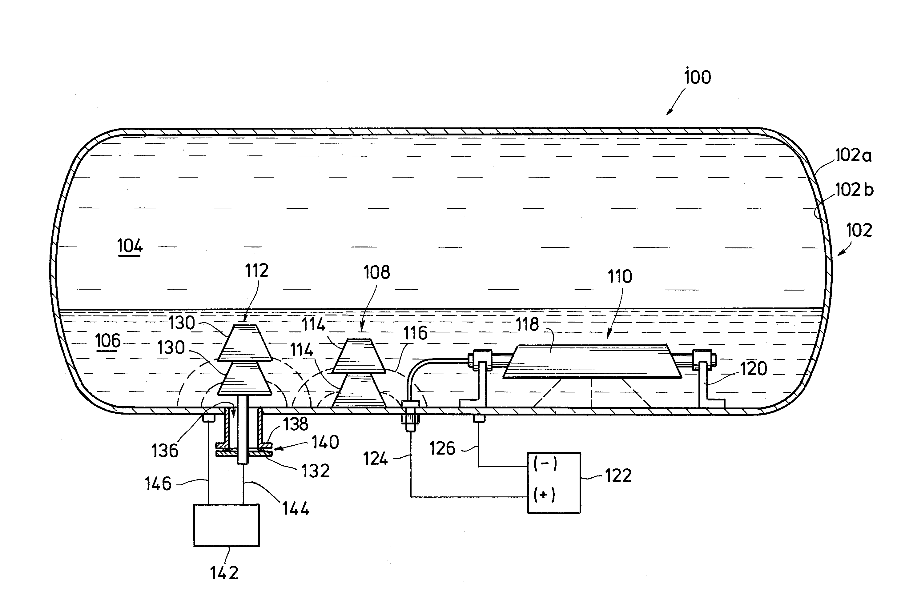 Cathodic protection automated current and potential measuring device for anodes protecting vessel internals