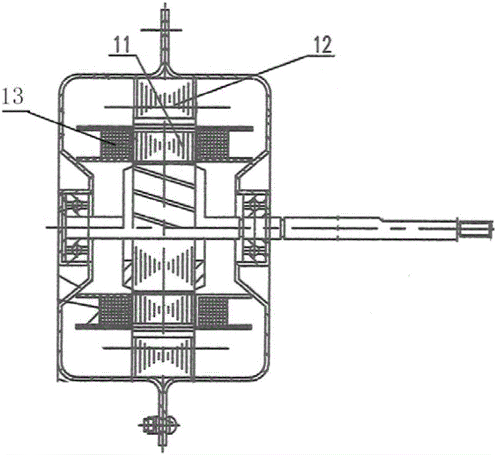 Alternating current capacitor motor with starting operating characteristic of direct current motor