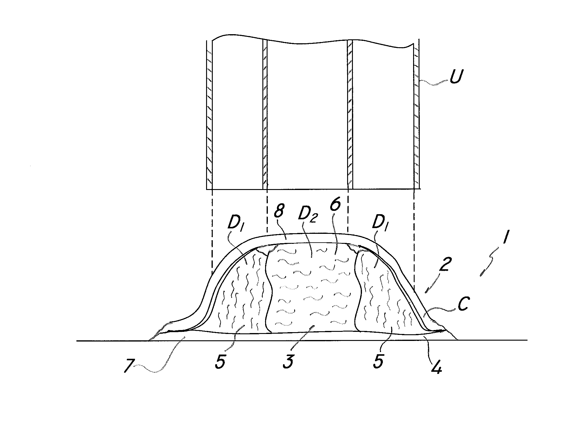 Filled food product and method of producing such food product
