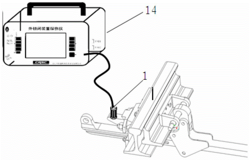 An external locking device flaw detector
