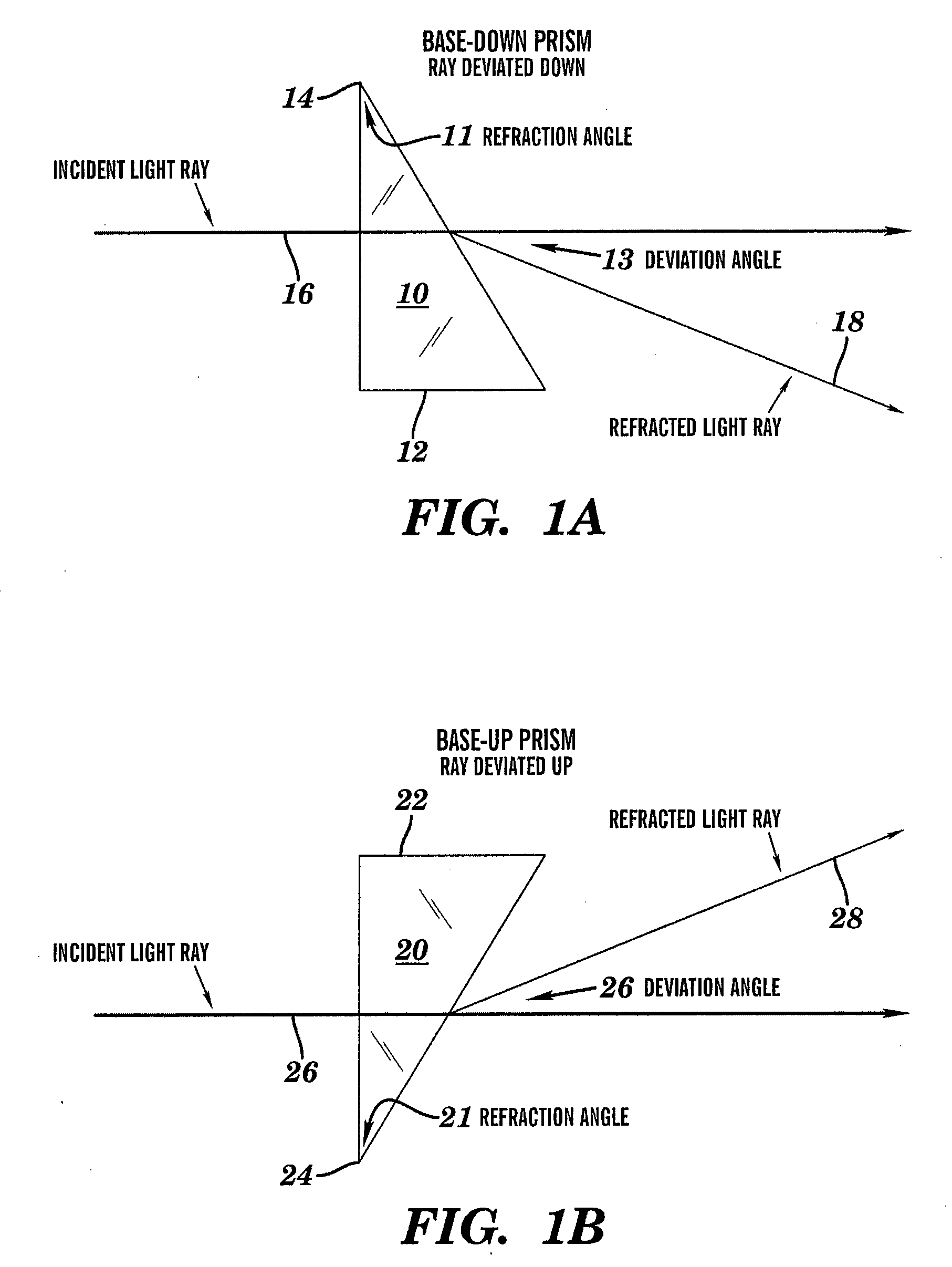 Optical elements having variable power prisms