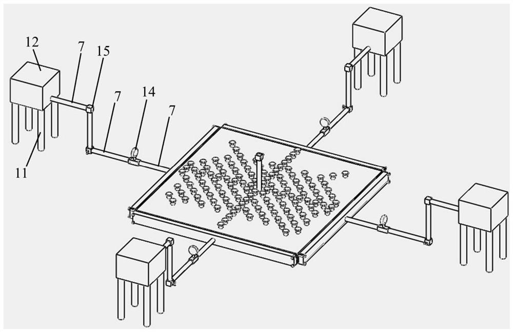 Visible variable opening degree crack grouting test device and method under static water and dynamic water conditions