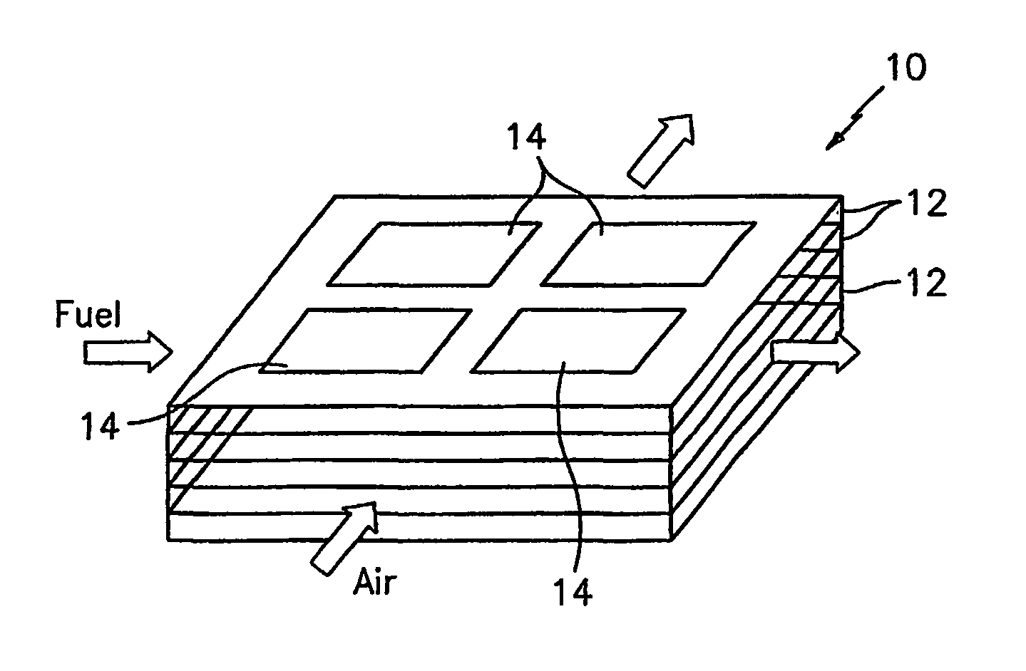 Compliant stack for a planar solid oxide fuel cell