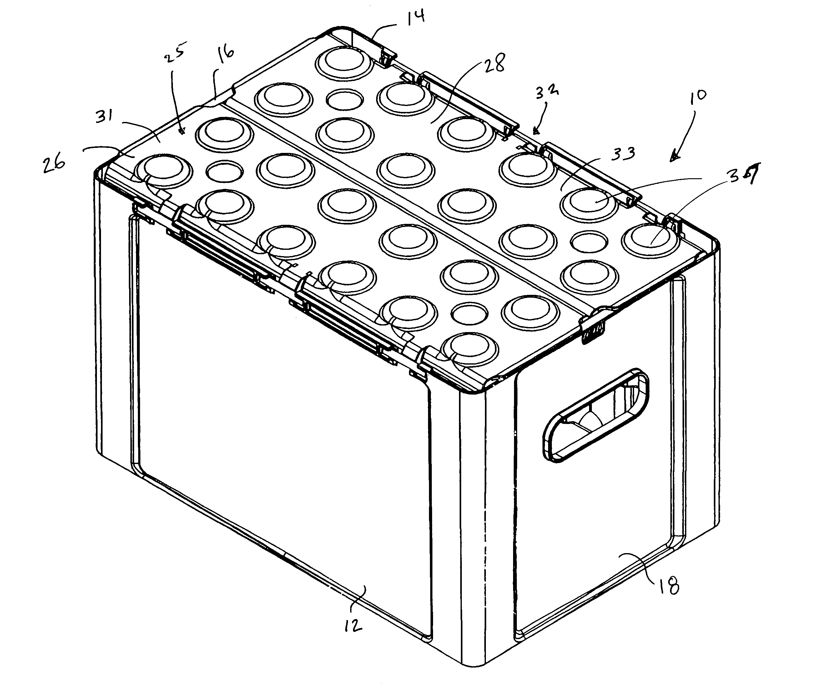 Crate for bottles and other containers