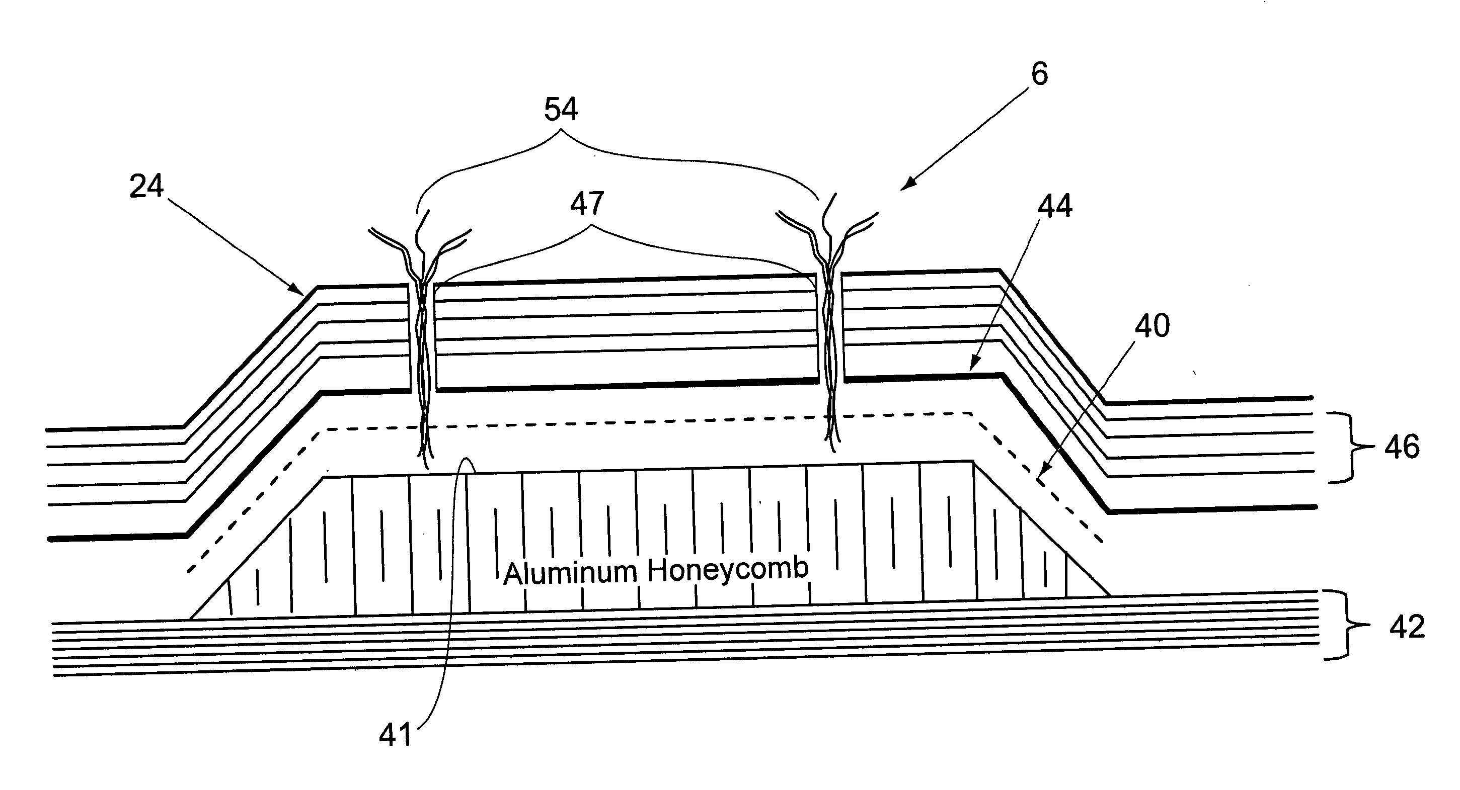 Low temperature, vacuum cure fabrication process for large, honeycomb core stiffened composite structures