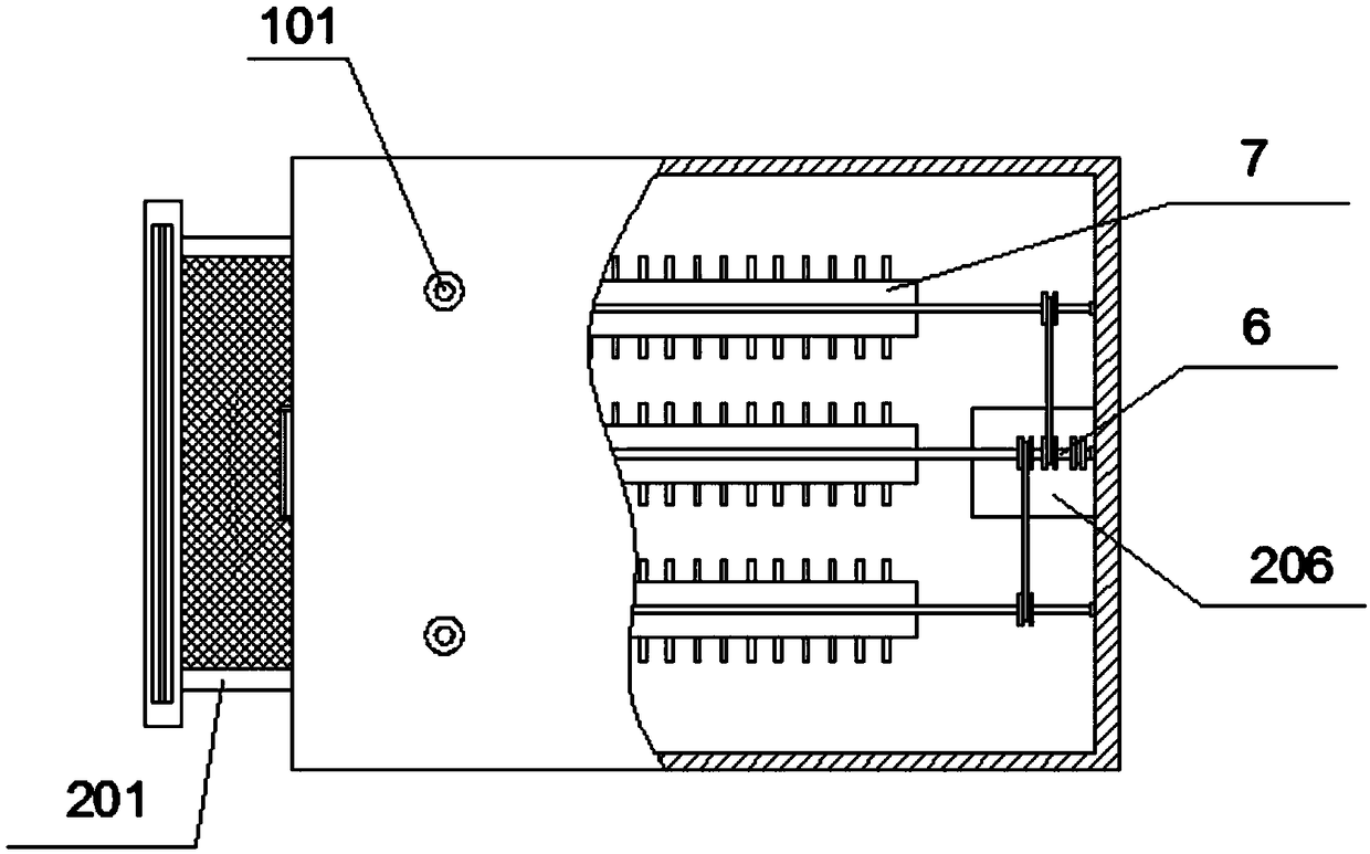 Threshing device of agricultural grain combine harvesting equipment