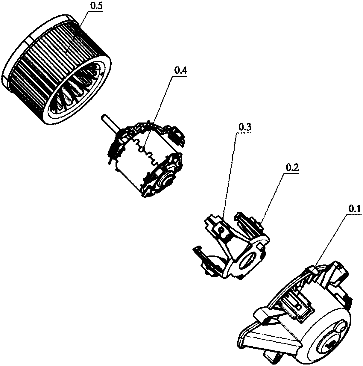 Method for automatically assembling air blower assembly