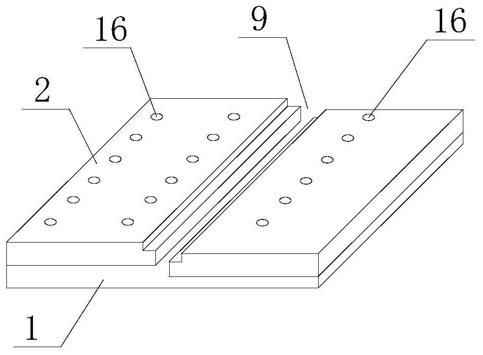 Cement pavement slab staggering treatment structure and construction method