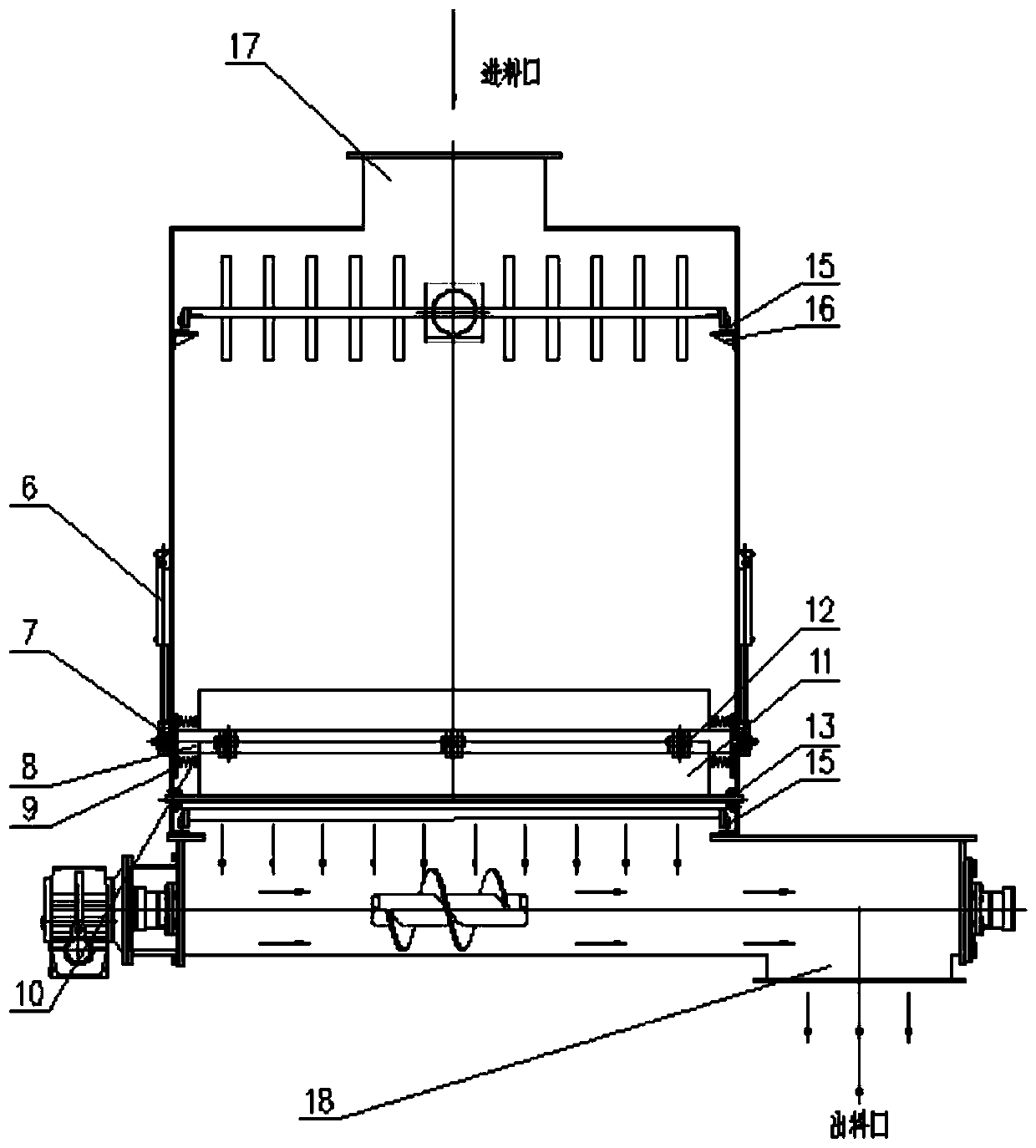 Anti-blocking sludge bin applicable to sludge with water content of 5-65%