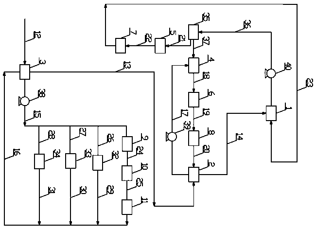 Method and device for recycling reclaimed water in concentrated fruit and vegetable processing water