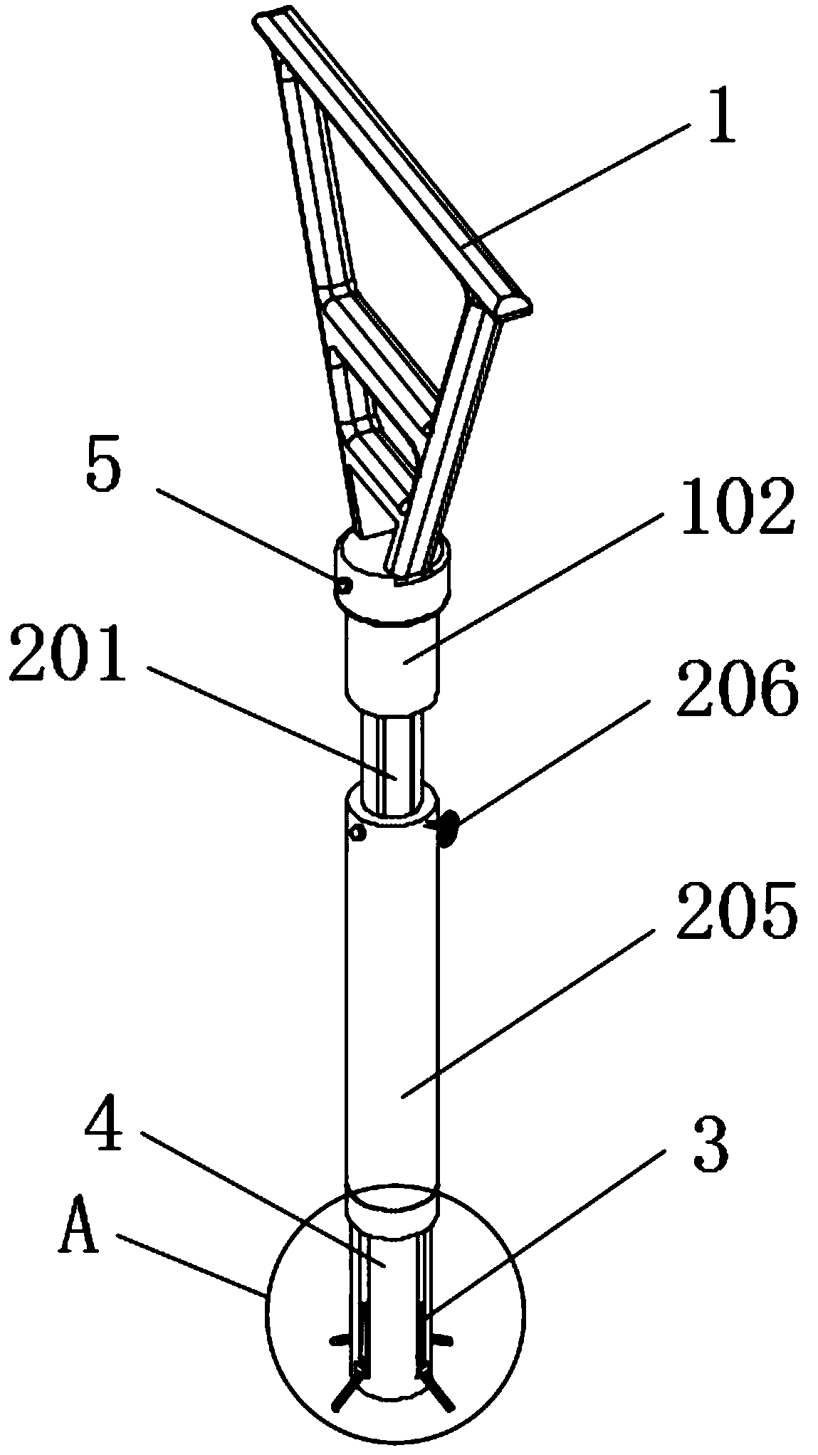 Medical walking stick with lifting and anti-skid functions