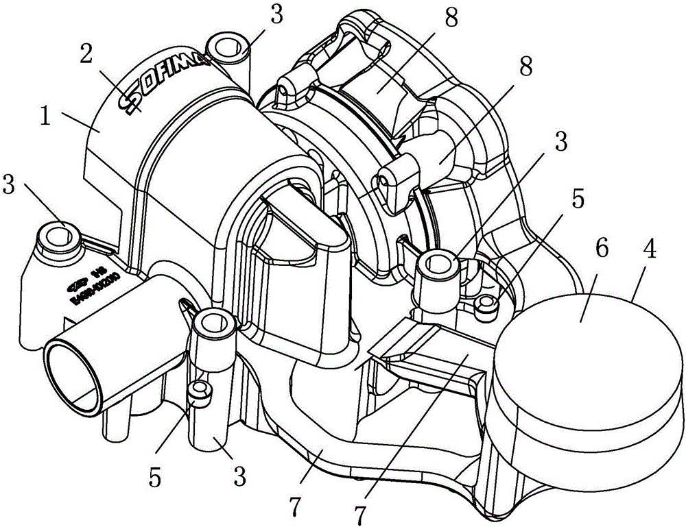 Die-casting method for automobile engine cylinder cover